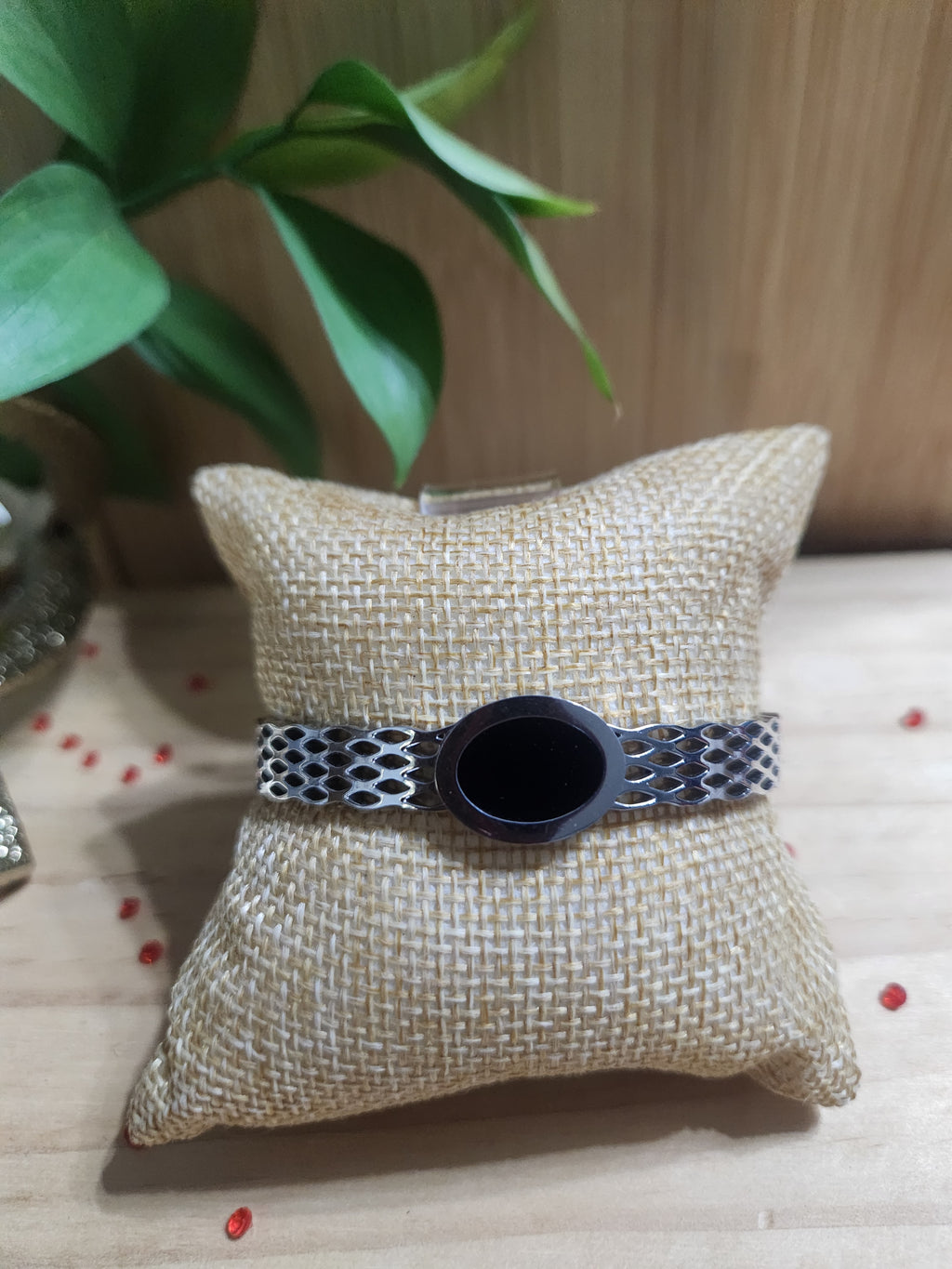 Silver Black Brasalete